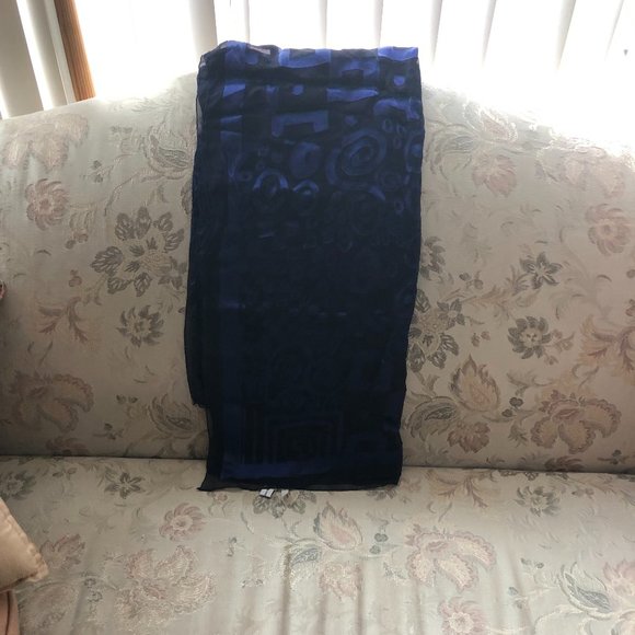 Dark Blue Wrap/Scarf by Saks Fifth Avenue - Picture 5 of 5
